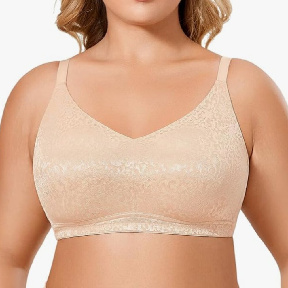 Delimira, NWT, Wirefree Lace Bra, Beige, Size 48C